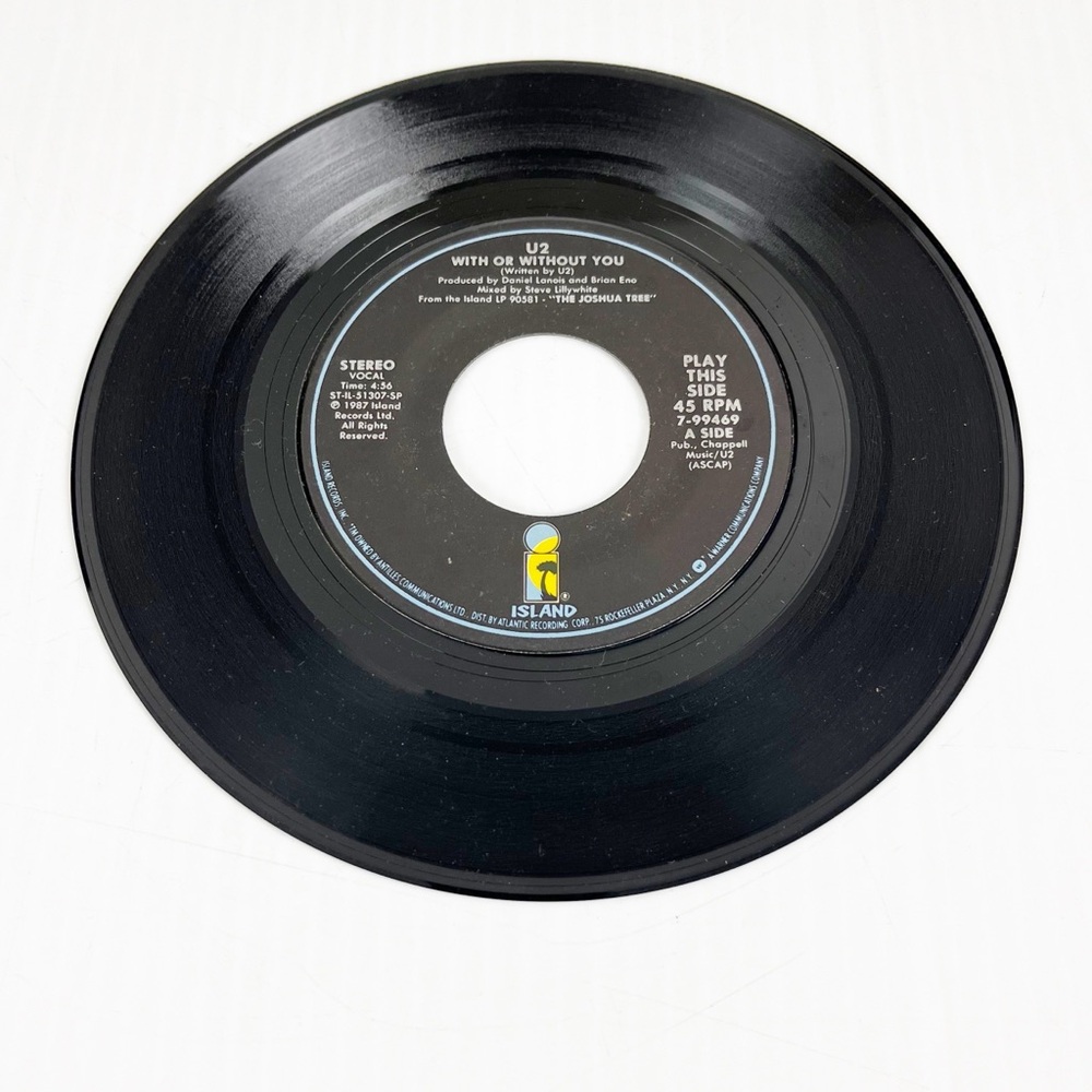 U2 With or Without You Luminous Times 7 Inch Vinyl Record - Picture 2 of 5
